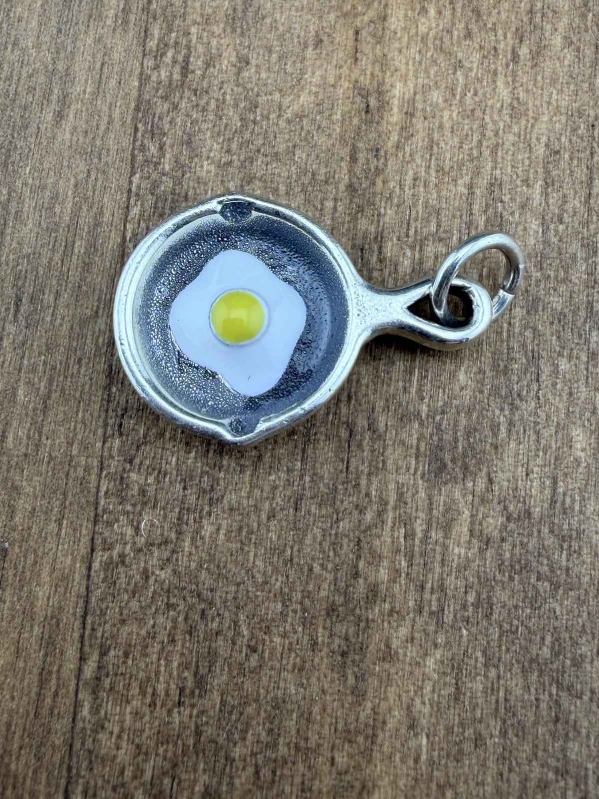 Retired James Avery Sterling Silver Sunny Side Egg Enamel Charm Cut Loop Retired James Avery Sterling Silver Sunny Side Egg Enamel Charm Cut Loop