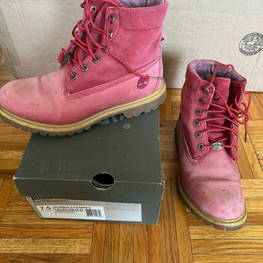 Timberland Women\'s Pink Boots Timberland Women\'s Pink Boots