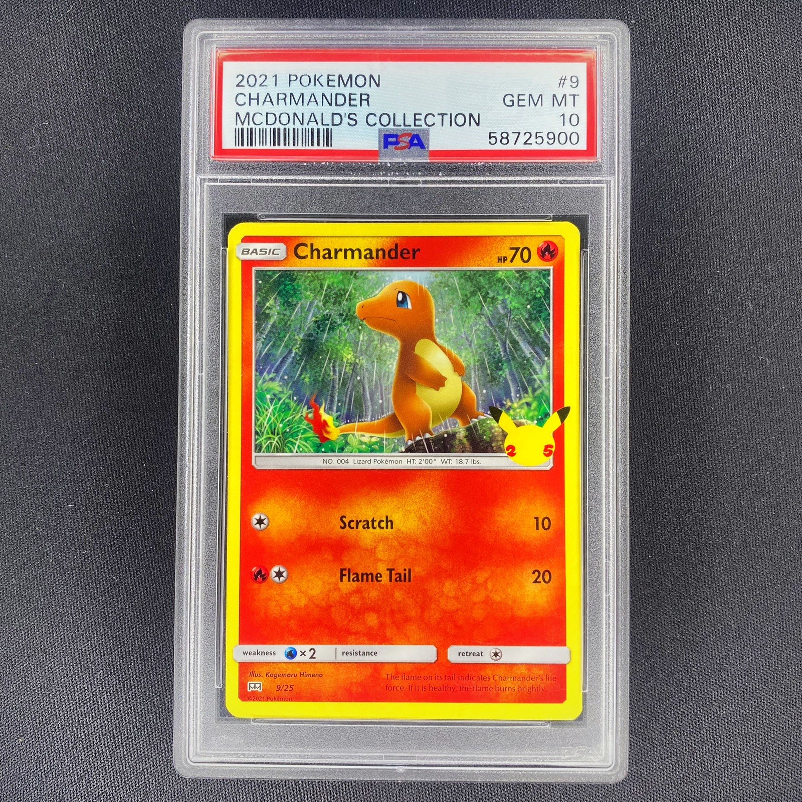 2021 Pokemon Mcdonald's Collection Charmander PSA 10 Promo #9 Rare USA TCG star