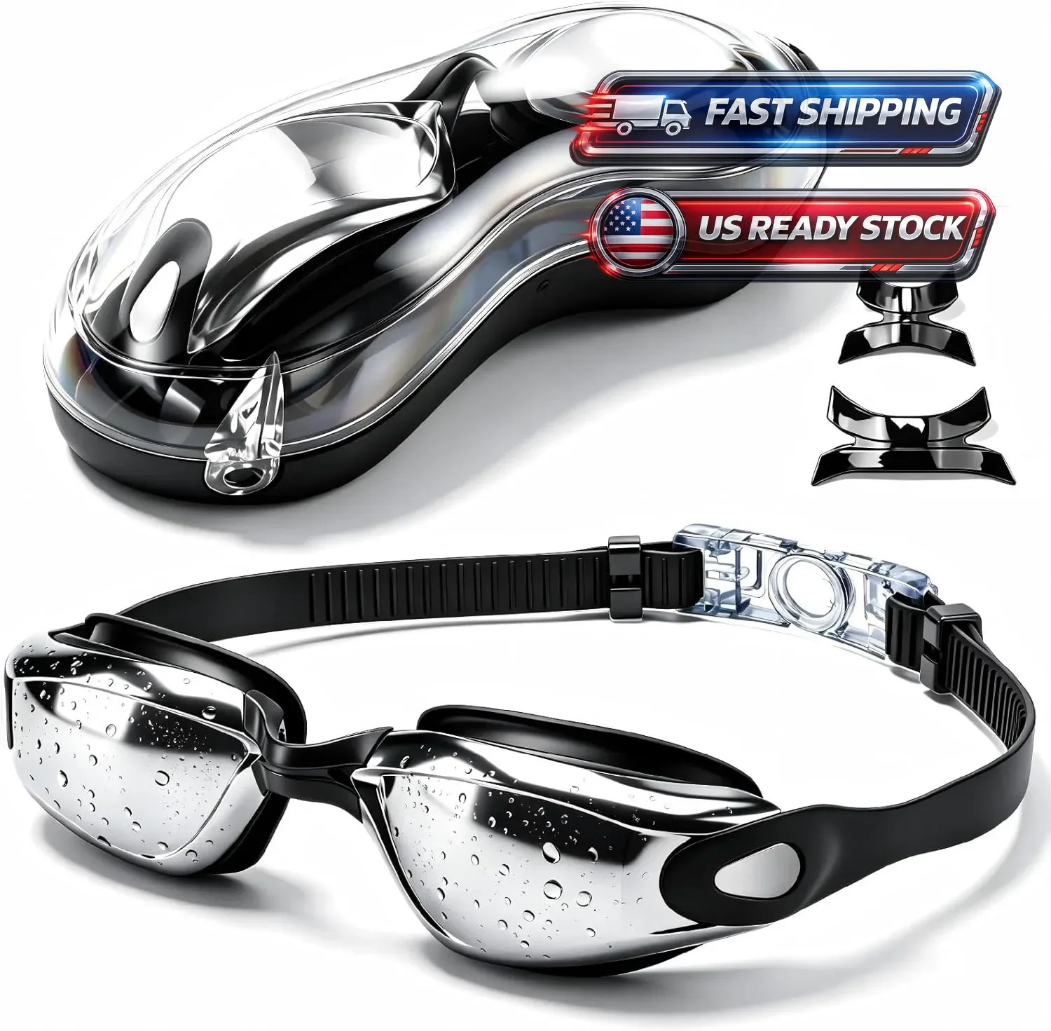 New Speedo Sunny Unisex Swim Goggles - Anti‑Fog, UV Protection;