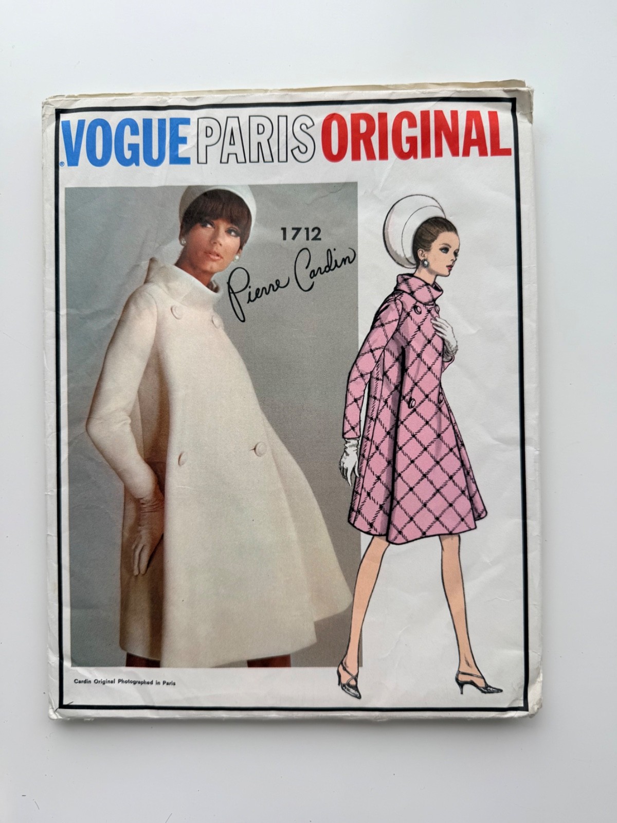 Vintage 1967 Vogue Paris Original 1712 Pierre Cardin Coat Sz 14 B34 Uncut FF