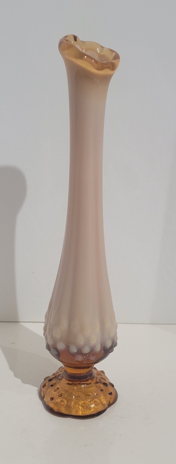 Vintage Fenton Cameo Opalescent Hobnail Swung Bud Vase 10.5” Vintage Fenton Cameo Opalescent Hobnail Swung Bud Vase 10.5”