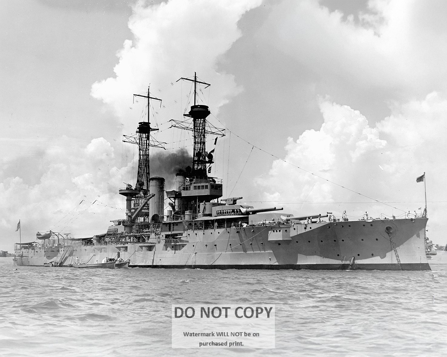 USS FLORIDA (BB-30) BATTLESHIP, CIRCA 1921 - 8X10 NAVY PHOTO (RT-337)