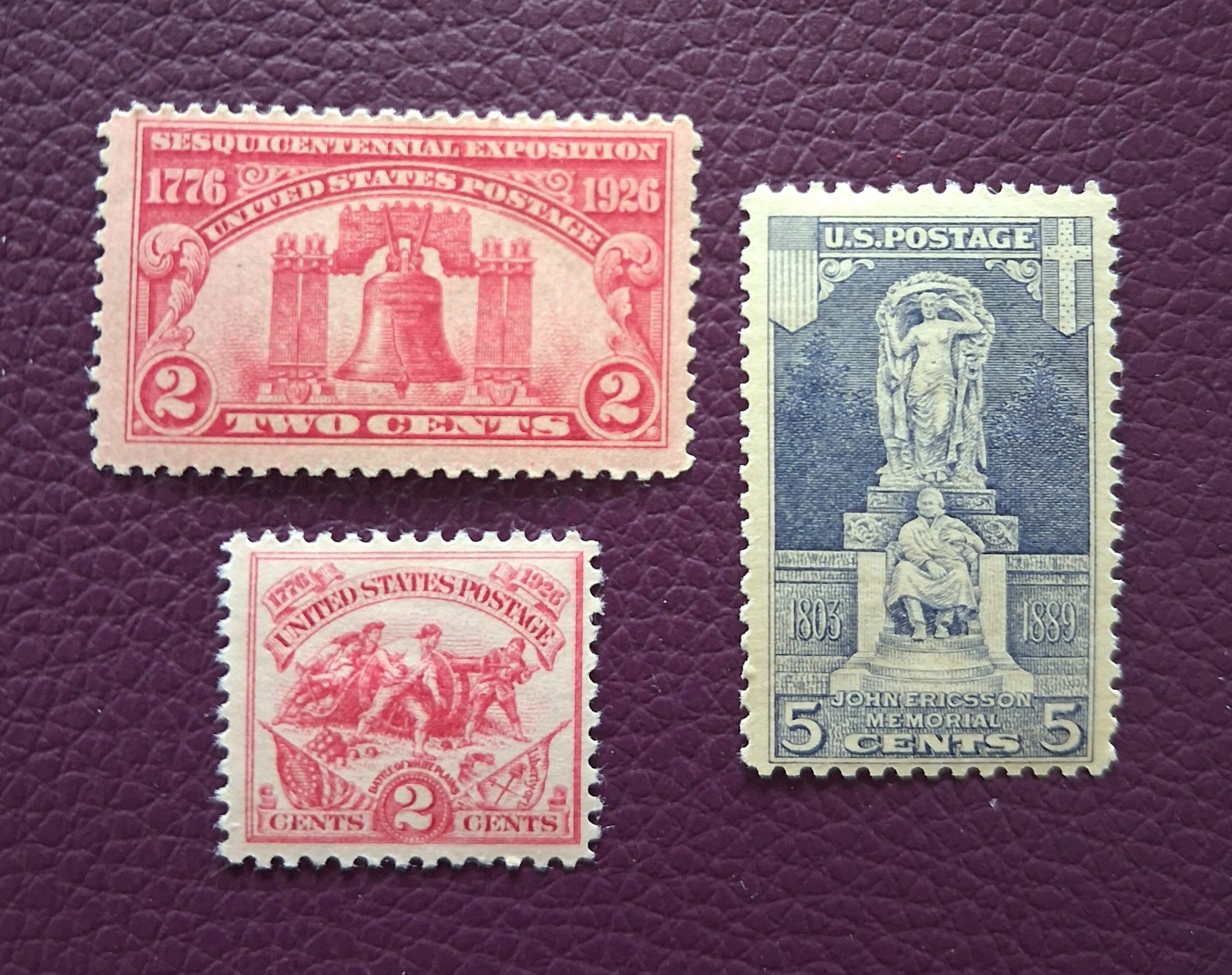 1926-27 Commemoratives. Lot of 3 US Stamps Set #627, 628 & 629 1926-27 Commemoratives. Lot of 3 US Stamps Set #627, 628 & 629