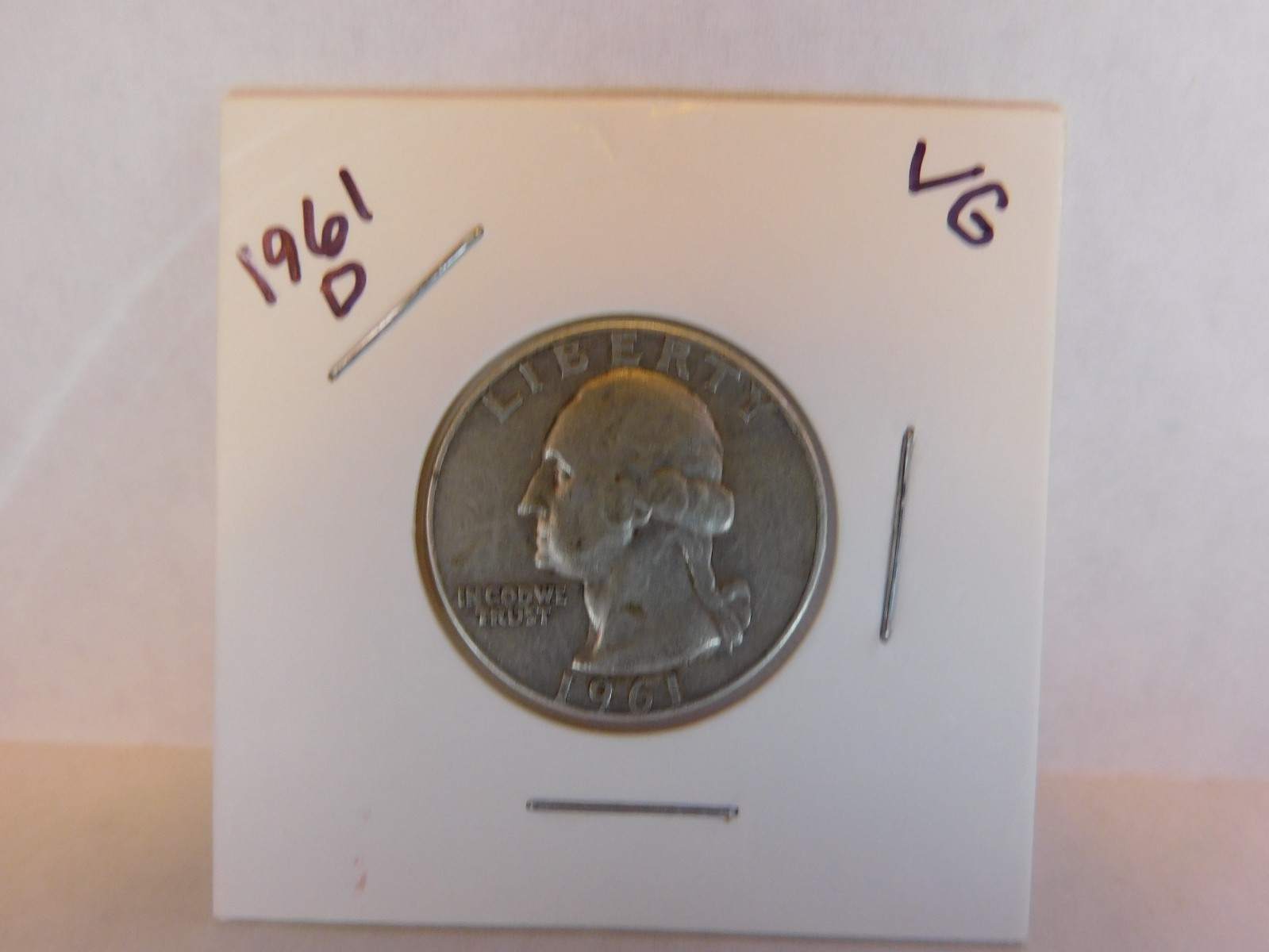 1961 D Washington Silver Quarter 90% Silver-Very Good Circulated Condition 1961 D Washington Silver Quarter 90% Silver-Very Good Circulated Condition