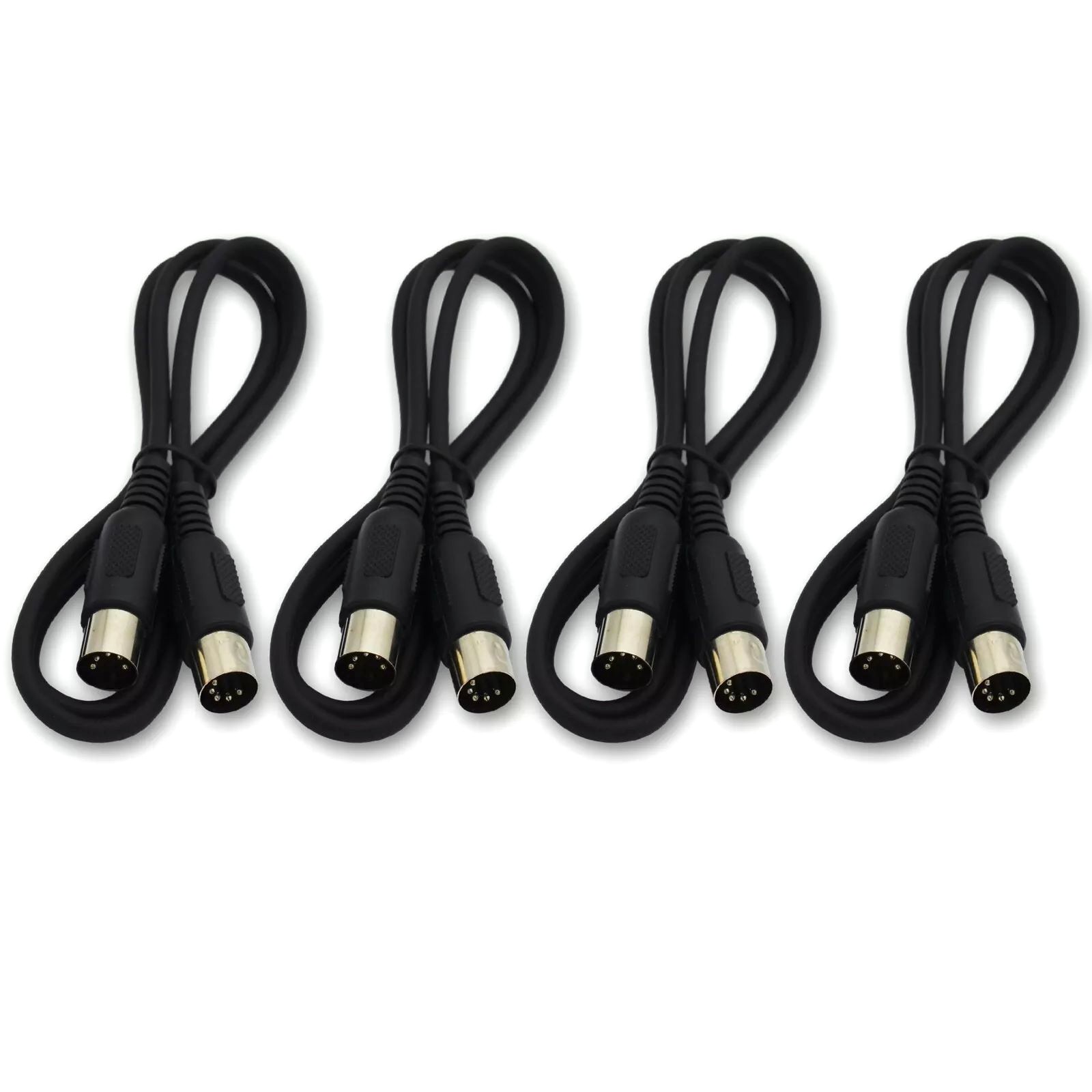 4PACK MIDI Cable 5-pin Male to Male 3-Feet Connecting Wire Audio Studio
