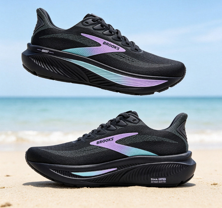 Brooks Ghost 17 Men Shoe Grey Clearwater Purple