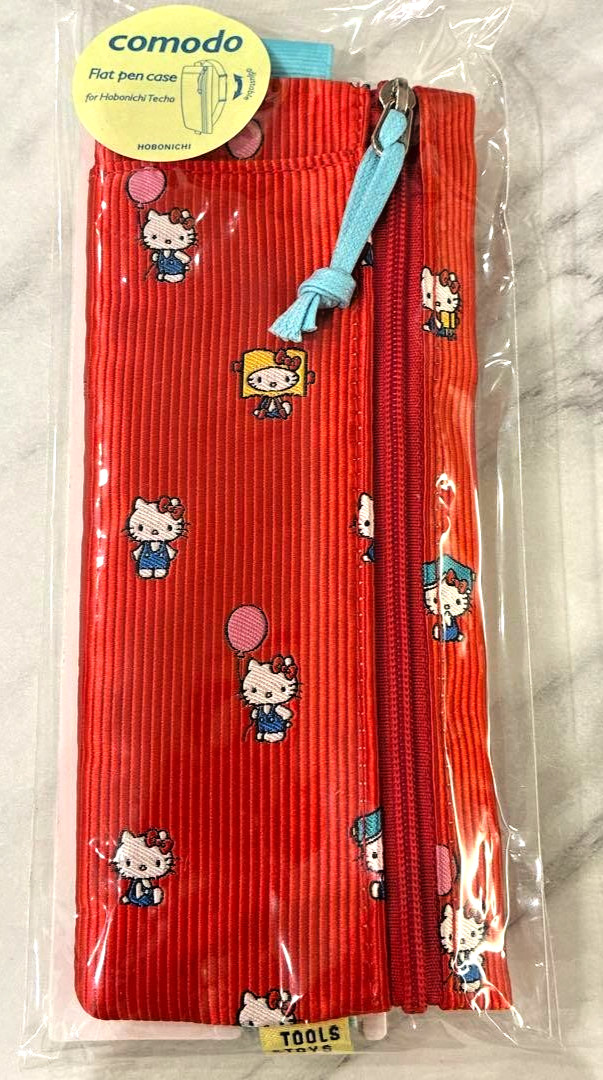 Hobonichi Techo Hello Kitty Flat Pencil Pouch Case comodo Sanrio 2027 Red NEW