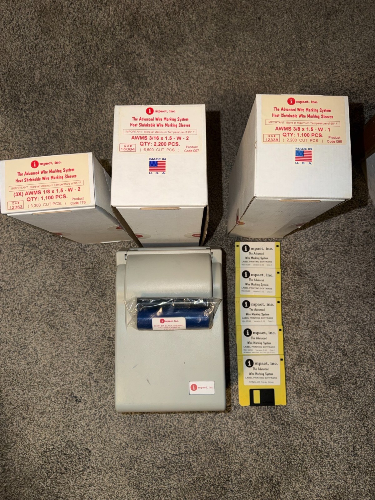 Impact heat shrinkable marking sleeves with printer and software Impact heat shrinkable marking sleeves with printer and software