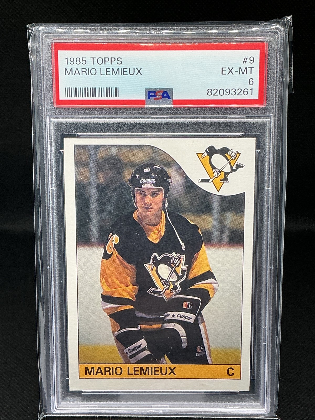 1985-86 Topps #9 Mario Lemieux PSA 6 1985-86 Topps #9 Mario Lemieux PSA 6