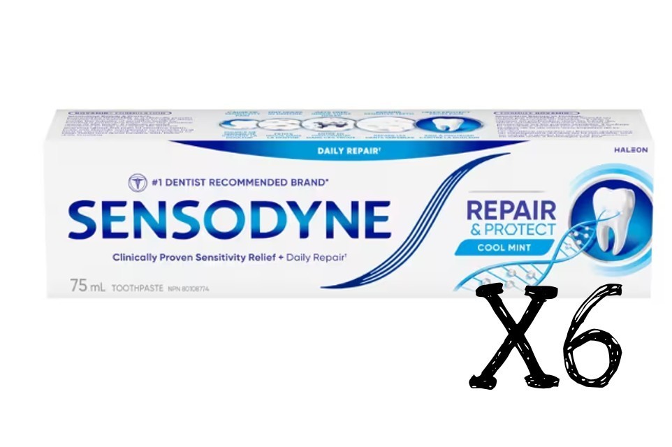 Sensodyne Repair & Protect MINT Daily Repair Toothpaste 75ml x6 Novamin Canada Sensodyne Repair & Protect MINT Daily Repair Toothpaste 75ml x6 Novamin Canada
