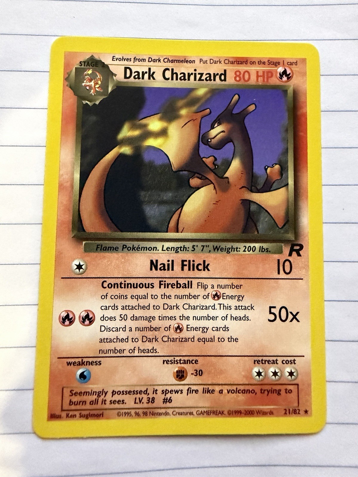 Pokémon TCG Dark Charizard 21/82 Non Holo Rare Lightly Played