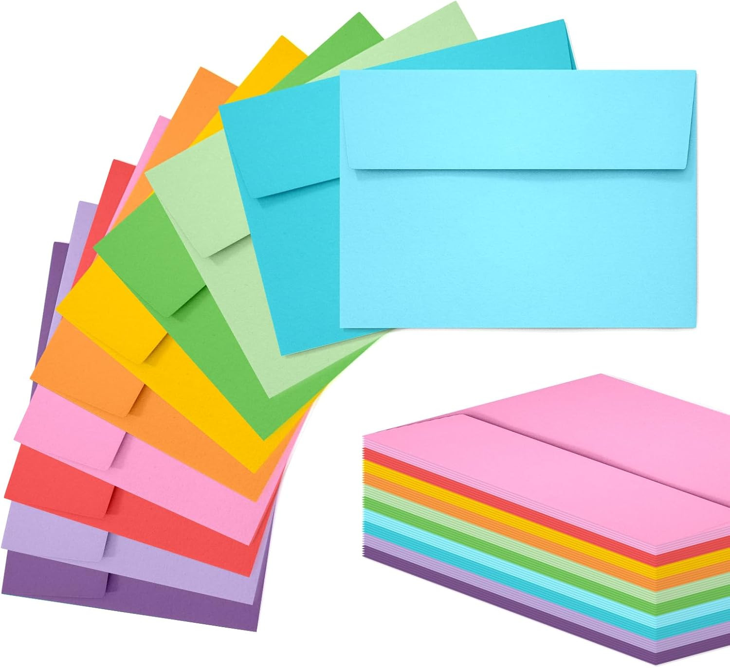 Paquete De 50 Sobres De Colores 5x7 Pulg Autoadhesivos Para Invitaciones Y Fotos