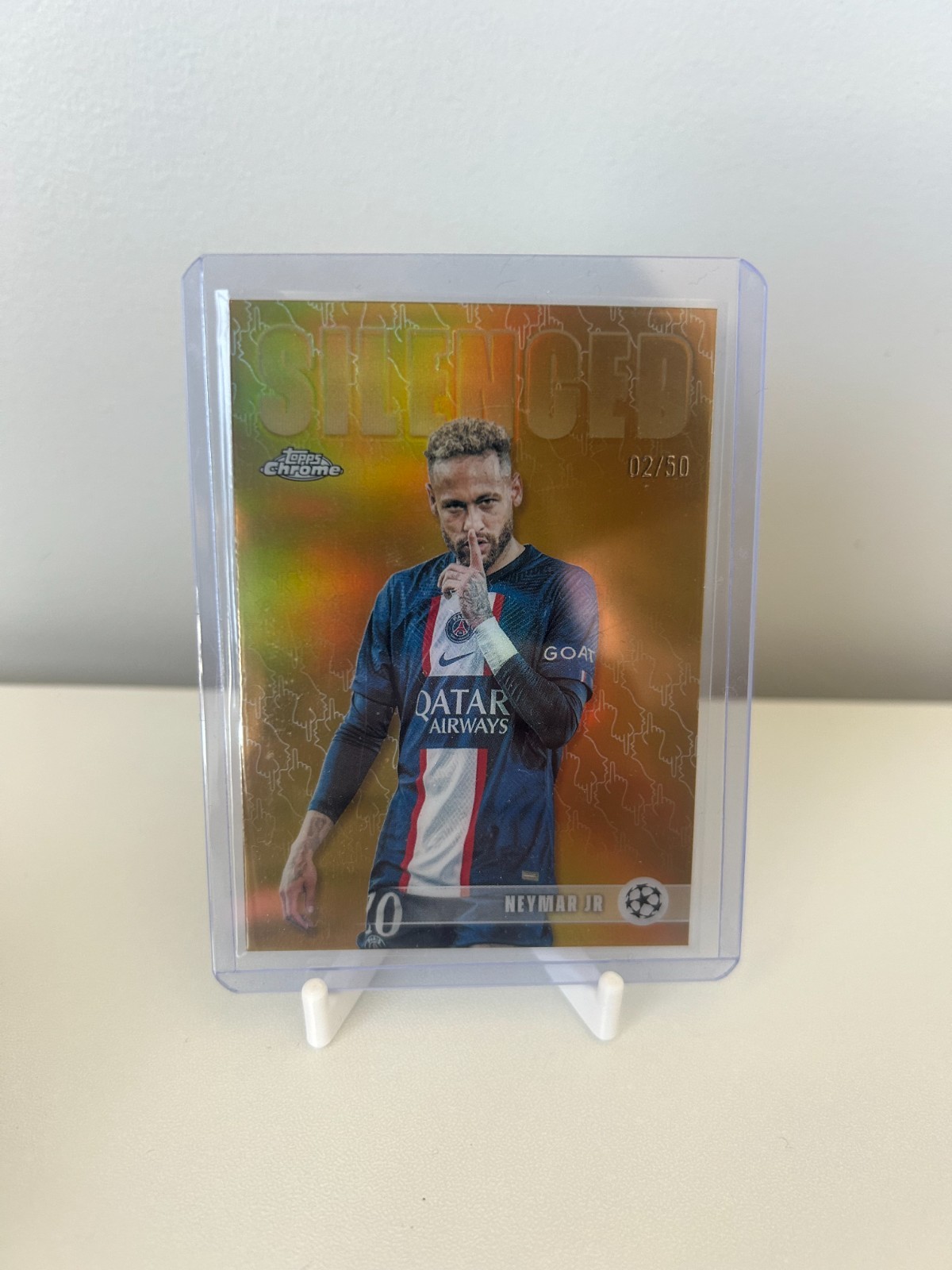 2025-26 Topps Chrome UEFA Neymar Jr Silenced Gold Refractor /50SP #SHH-1