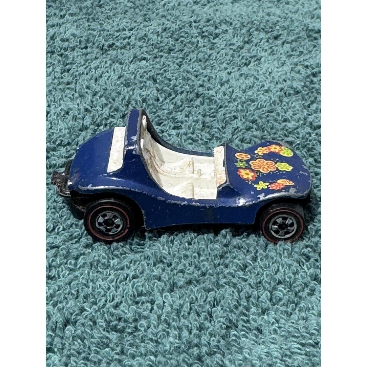 Vintage 1969 Hot Wheels Redline Dune Daddy Blue Flower Diecast Toy Car Hong Kong