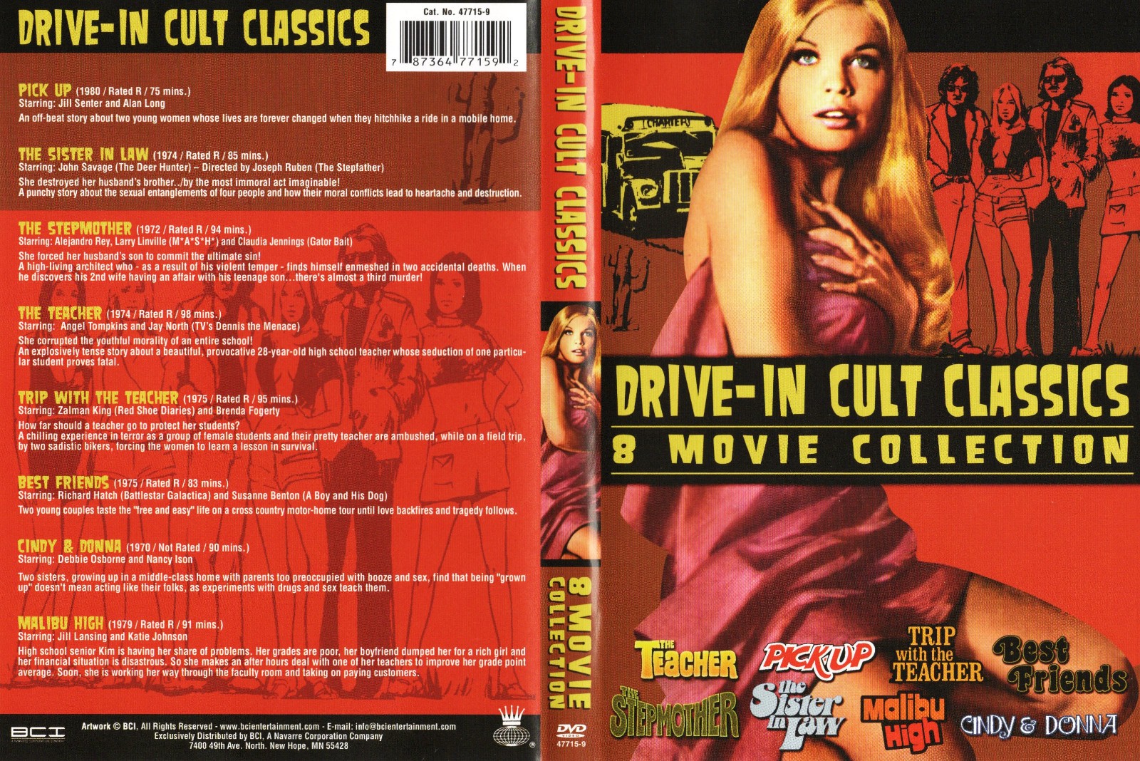 Drive-In Cult Classics: 8 Movie Collection on DVDs in a boxed set
