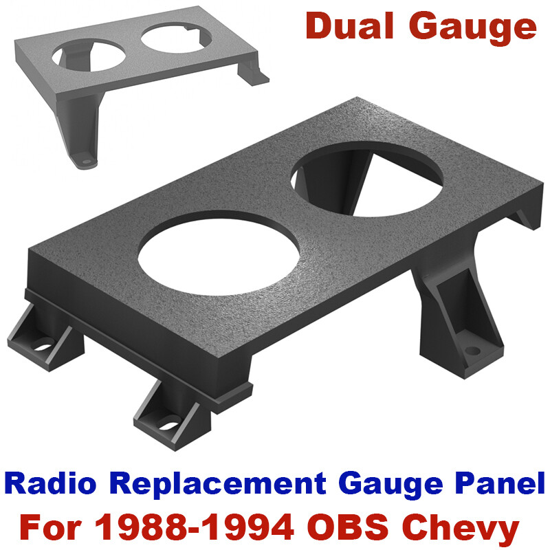 For 1988-1994 OBS Chevy Radio Replacement Gauge Panel Trim - Dual Gauge 52mm For 1988-1994 OBS Chevy Radio Replacement Gauge Panel Trim - Dual Gauge 52mm