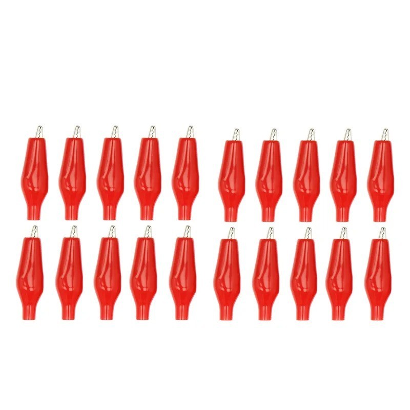 20pcs Black Red Soft Plastic Coated Testing Probe Aligator Clips Crocodile P2001 20pcs Black Red Soft Plastic Coated Testing Probe Aligator Clips Crocodile P2001