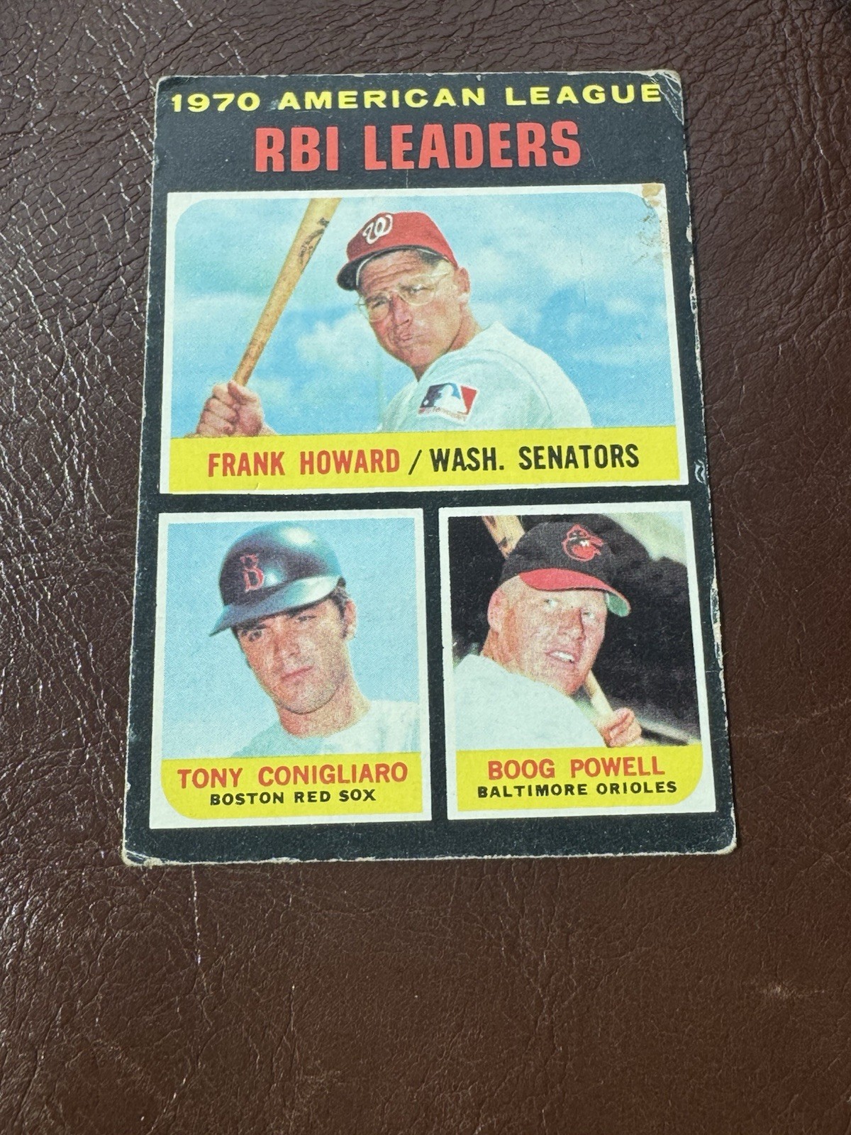 1971 Topps #63 AL RBI Leaders Frank Howard Tony Conigliaro Boog Powell