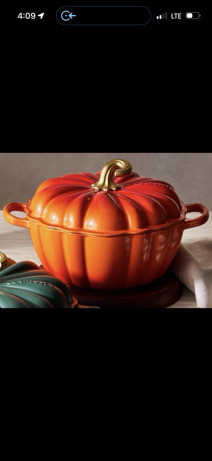 ~LeCreuset *NEW*EnameledCastIronPumpkinCocotte**Persimmon*Color*4Qt…