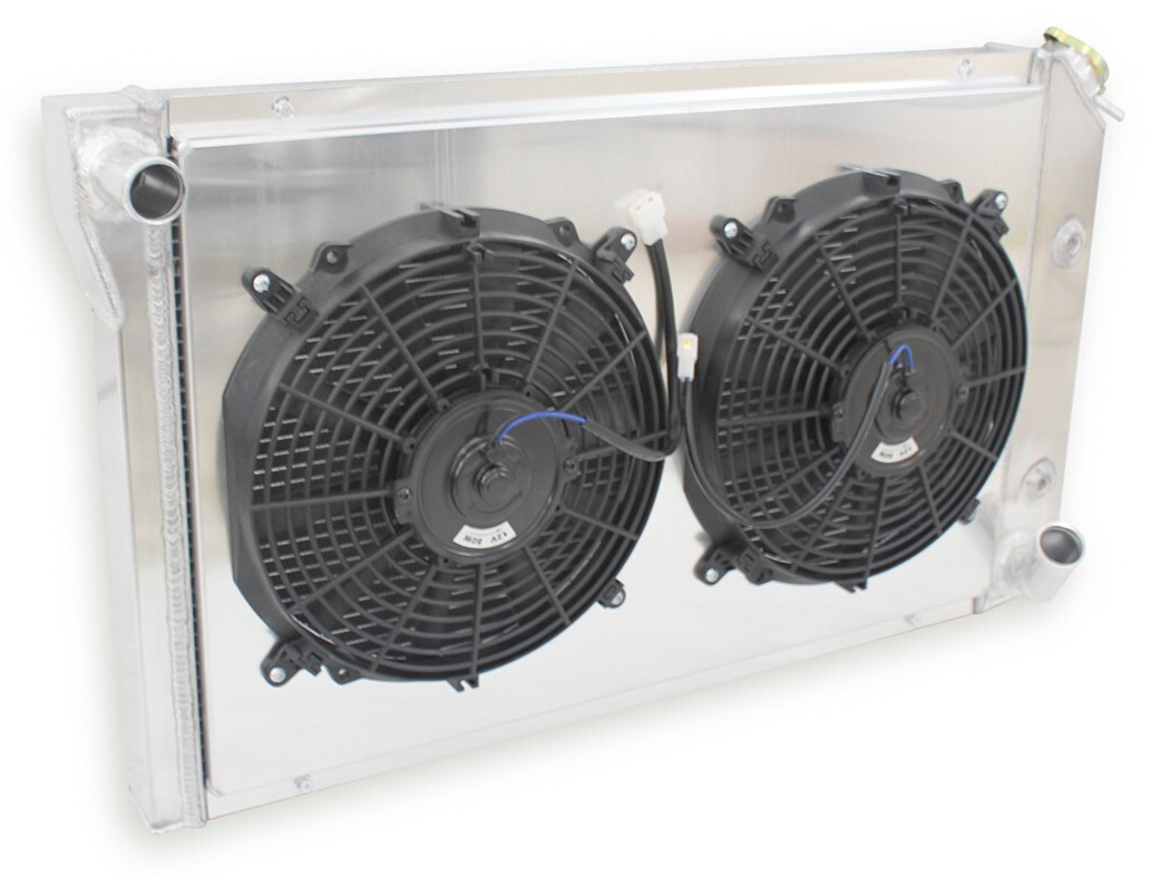 4-Row Aluminum Radiator & Fan For 1977-1982 Chevrolet Corvette 5.0L 5.7L Base V8