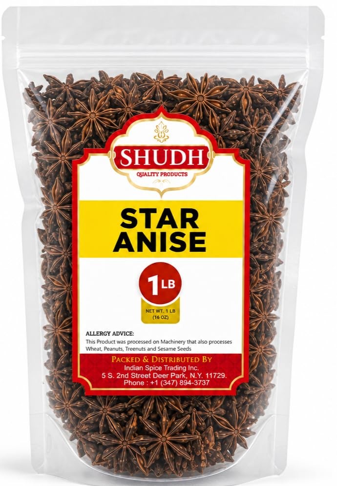 STAR ANISE WHOLE 1 LB | 16 oz | Seeds Pods ~ All Natural 16 Ounce (Pack of 1) STAR ANISE WHOLE 1 LB | 16 oz | Seeds Pods ~ All Natural 16 Ounce (Pack of 1)