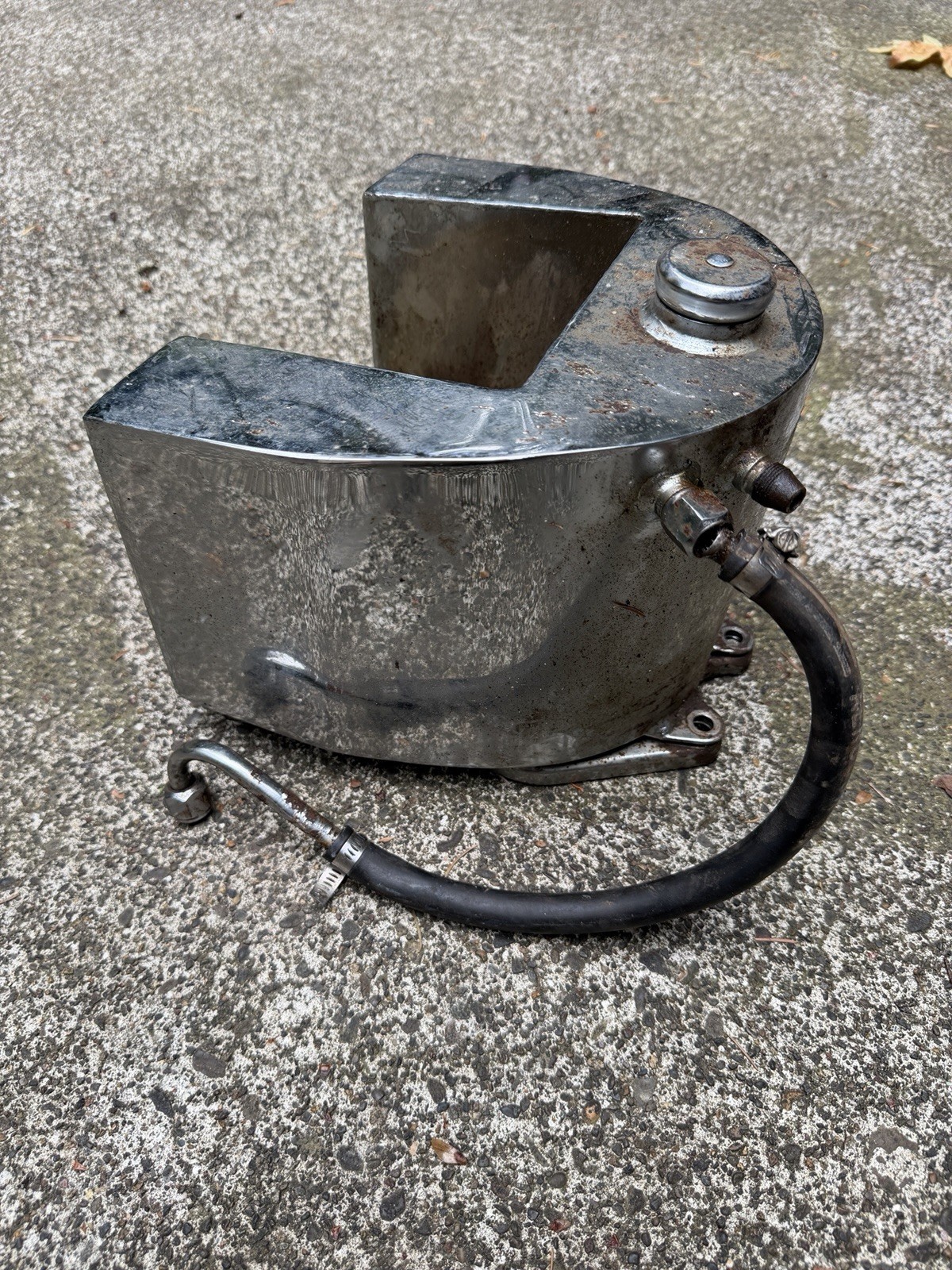 Vintage Harley Chrome Oil Bag Panhead Knucklehead Shovelhead Chopper Davidson Vintage Harley Chrome Oil Bag Panhead Knucklehead Shovelhead Chopper Davidson