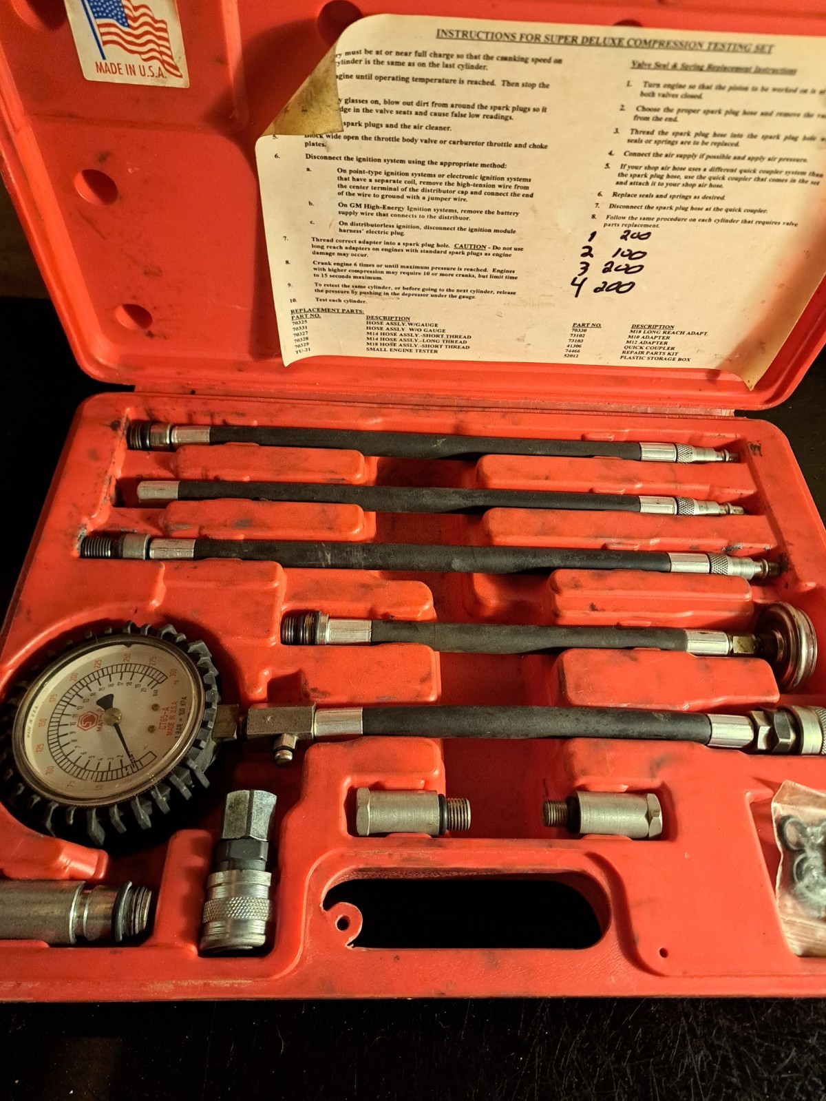 Matco Tools CT166K Super Deluxe Compression Testing Kit Matco Tools CT166K Super Deluxe Compression Testing Kit