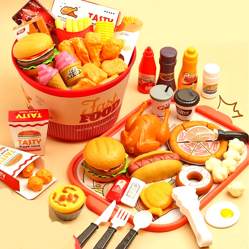 Food Toy Play Food Set Kids Toy Kitchen Accessory Pretend Food for Toddlers