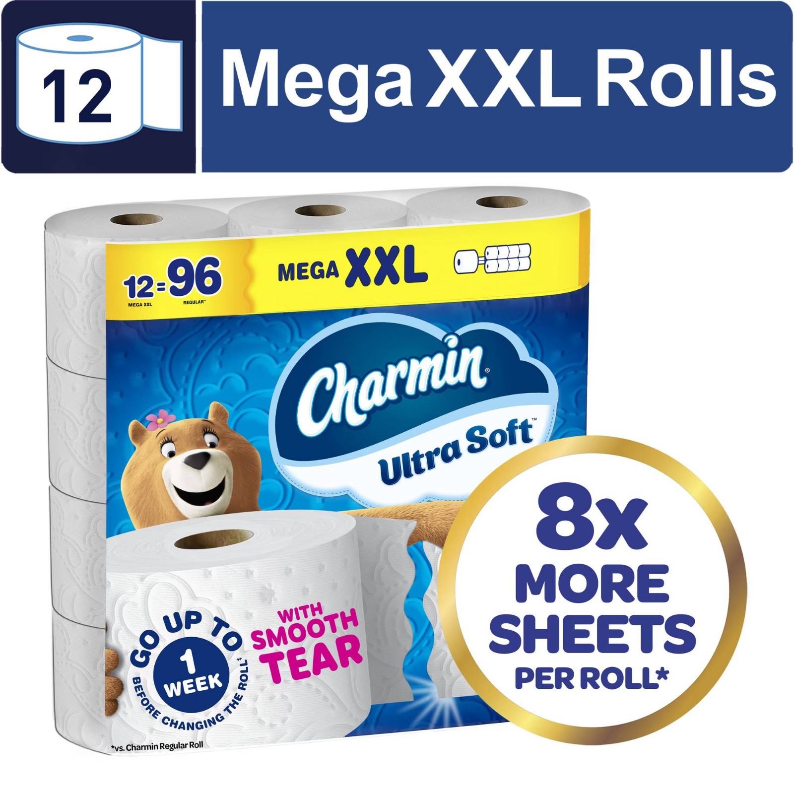 Charmin Ultra Soft Toilet Paper, 12 Mega XXL Rolls, 2-Ply Bath Tissue FREESHIPS Charmin Ultra Soft Toilet Paper, 12 Mega XXL Rolls, 2-Ply Bath Tissue FREESHIPS