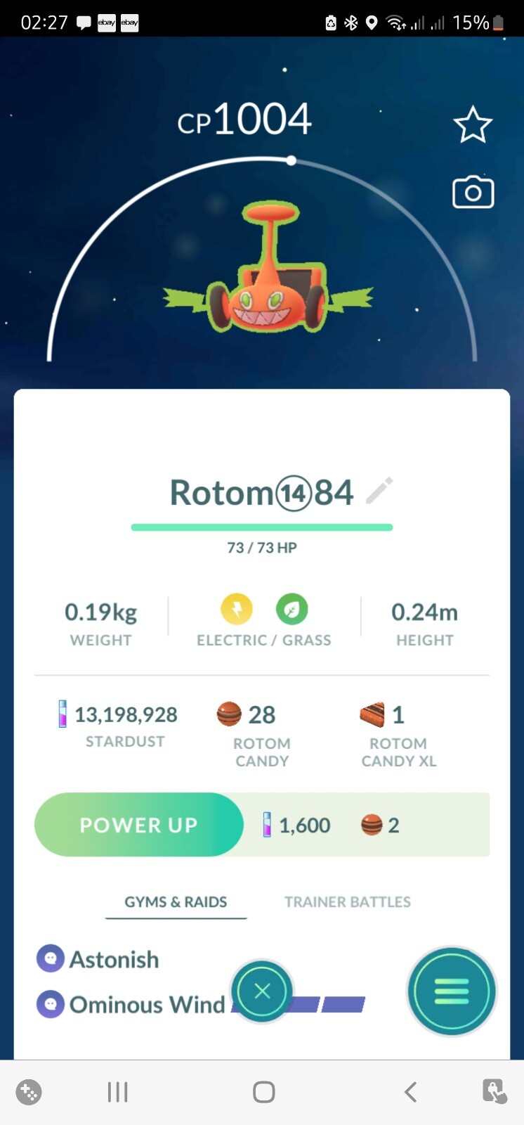 Rotom Mow Pokemon Tr@de Go