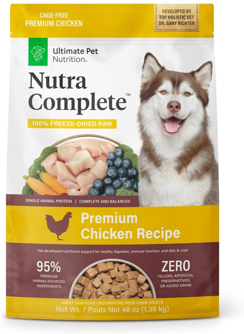 Ultimate Pet Nutrition Nutra Complete Premium Chicken Freeze-Dried Dog Food 48oz