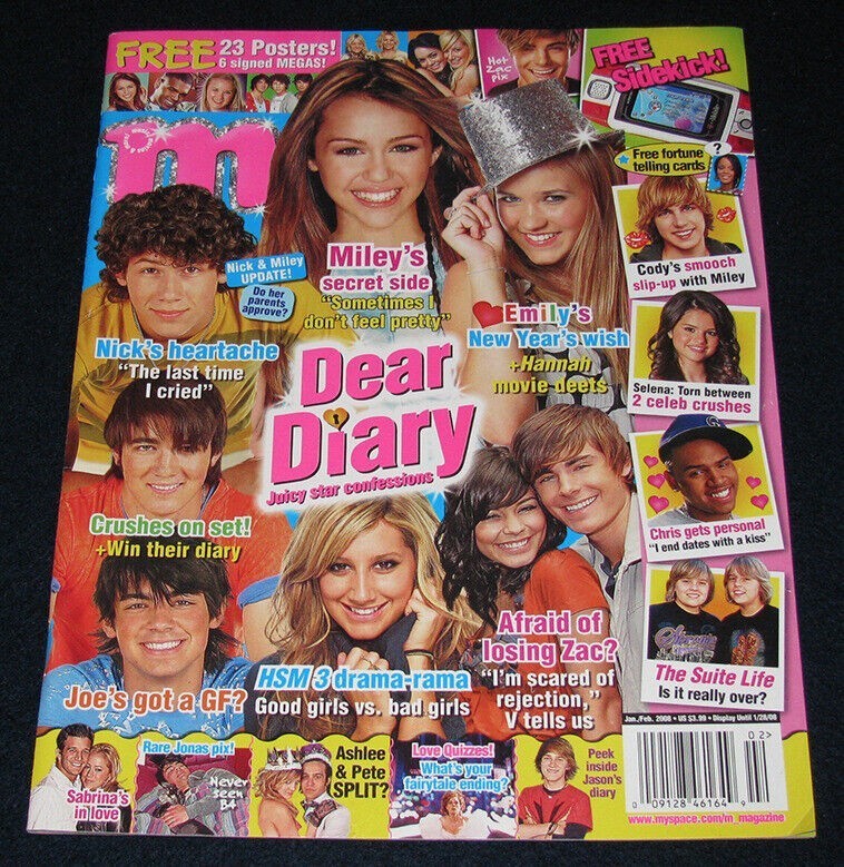 M Magazine Jan Feb 2008 Miley Chris Brown Ashley Jonas Brothers Emily Osment Zac
