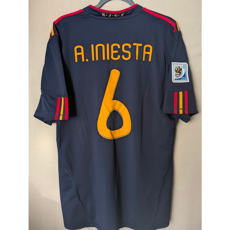 Spain 2010 Away Andres Iniesta Jersey Men\'s XL WC Final Patch Spain 2010 Away Andres Iniesta Jersey Men\'s XL WC Final Patch