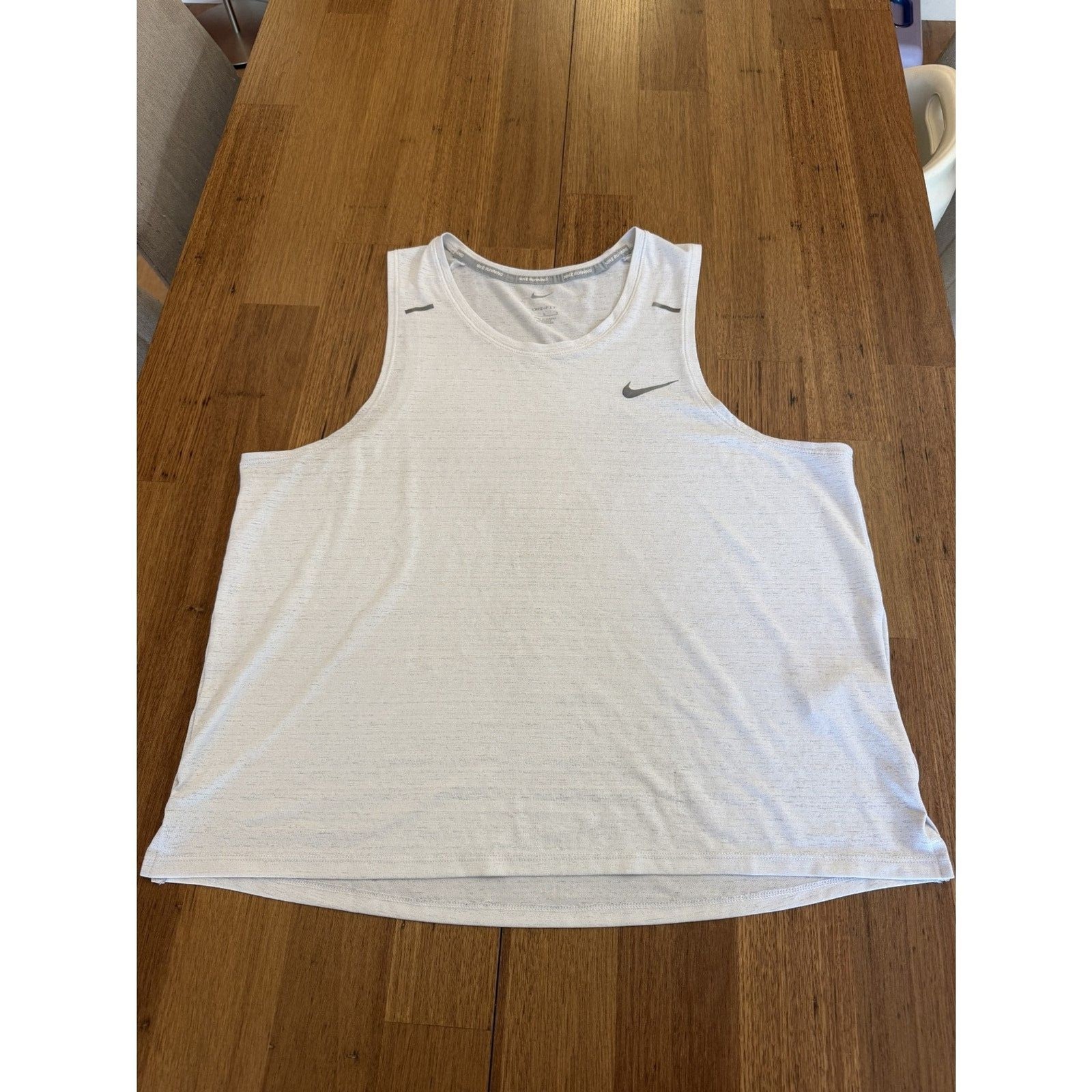 Nike Running Dri-FIT Heather Light Grey Tank Top Size Large