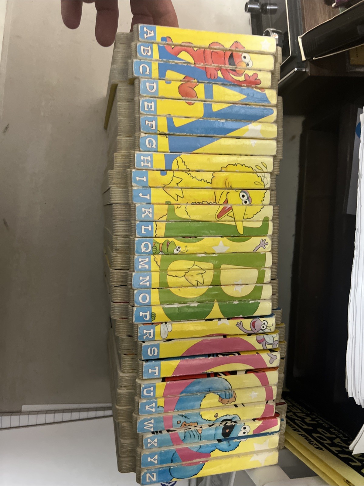Vintage 26 Sesame Street Alphabet Interlocking ABC Board Book Set A-Z - COMPLETE Vintage 26 Sesame Street Alphabet Interlocking ABC Board Book Set A-Z - COMPLETE