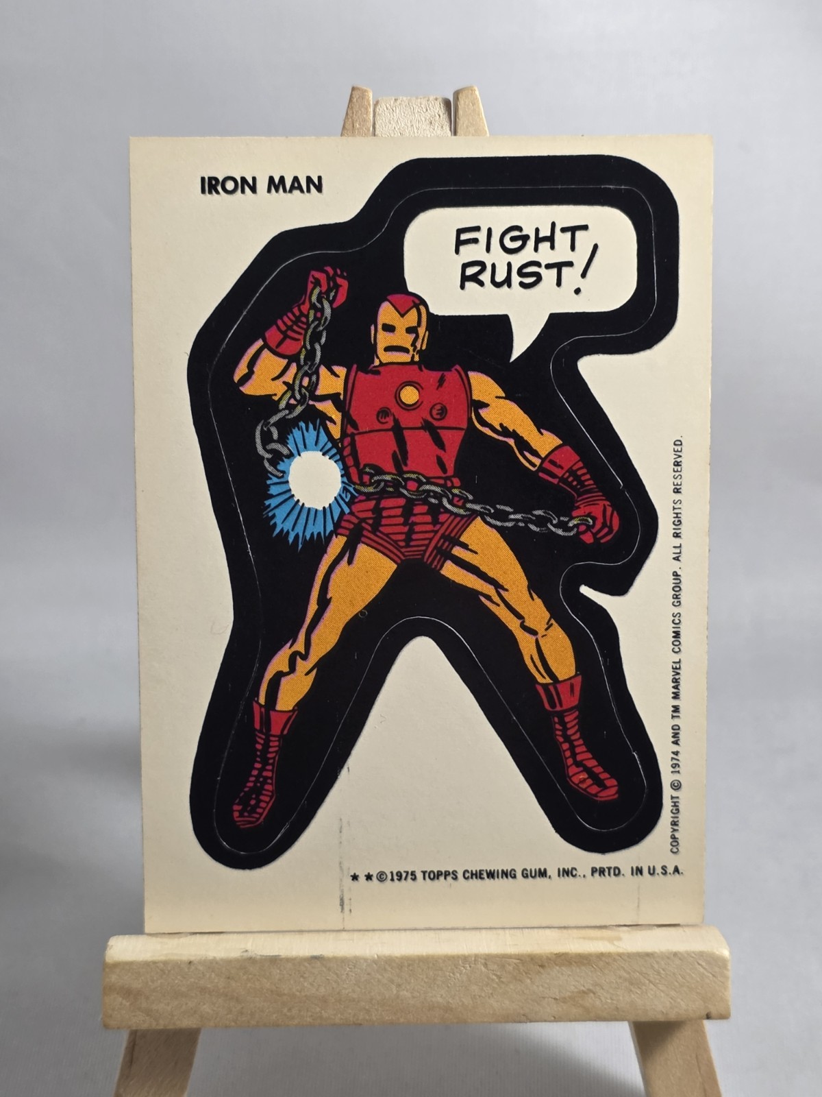 Vintage 1975 Topps Marvel Comic Book Heroes Stickers Iron Man **2 Asterisks Vintage 1975 Topps Marvel Comic Book Heroes Stickers Iron Man **2 Asterisks