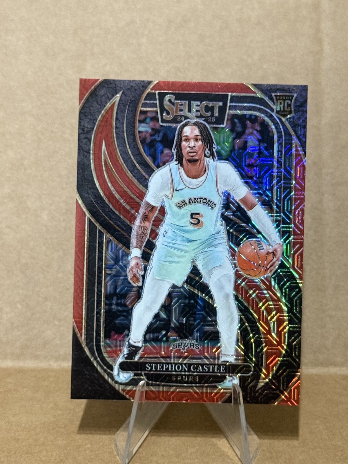2024-25 Panini Select - Premier Level Stephon Castle #175 Red Mojo Prizm 20/20 2024-25 Panini Select - Premier Level Stephon Castle #175 Red Mojo Prizm 20/20