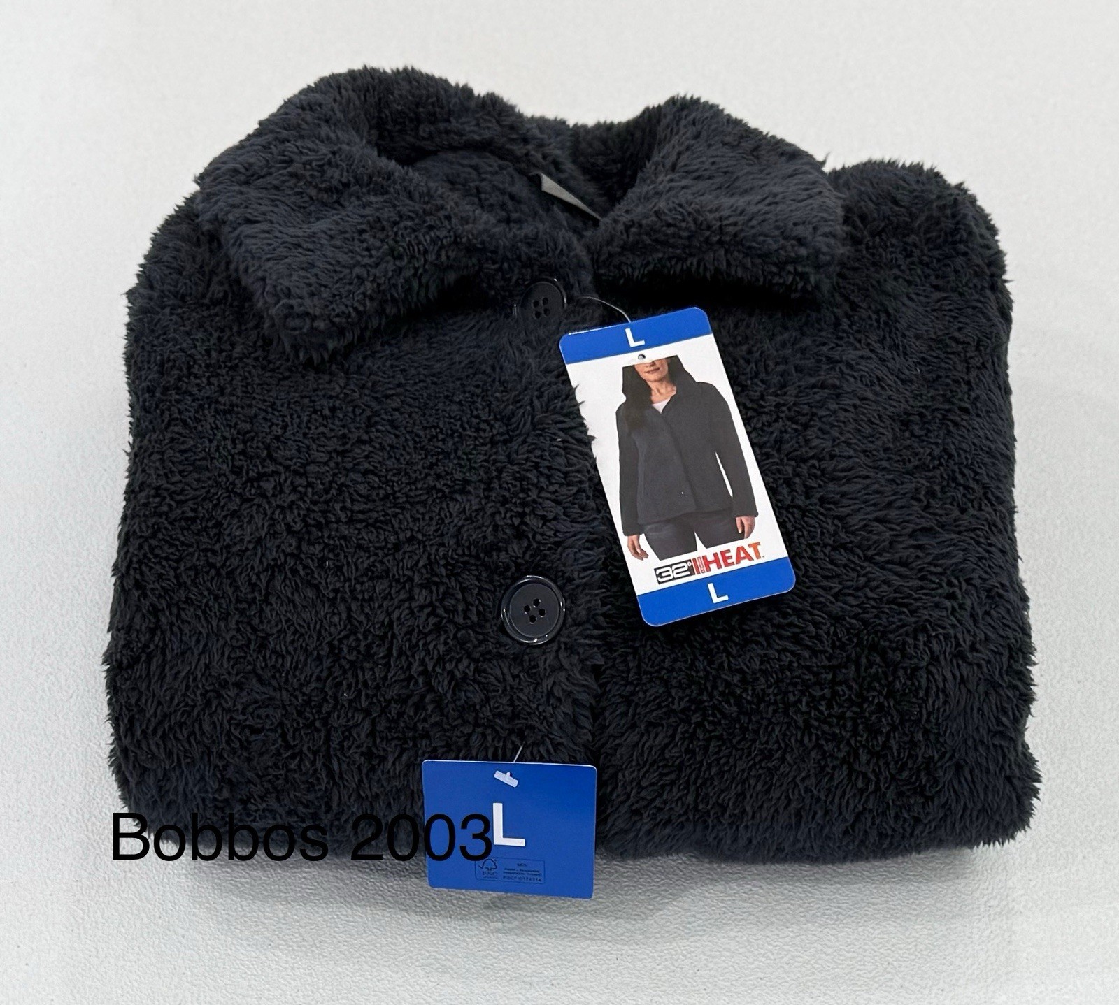 32 Degrees Women\'s Cozy Fleece Button Front Jacket, Navy, Size L 32 Degrees Women\'s Cozy Fleece Button Front Jacket, Navy, Size L