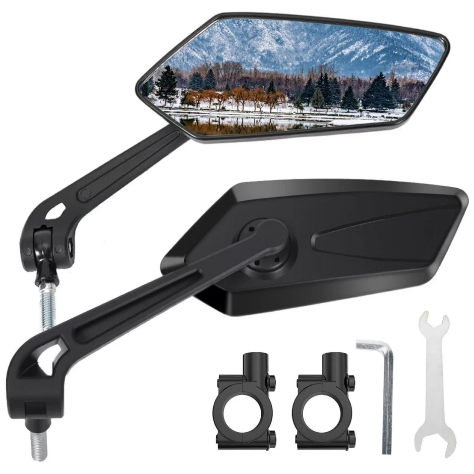 Pair Of Bike Mirrors, Bike Mirrors For Handlebars, 360-Degree Rotating Rear