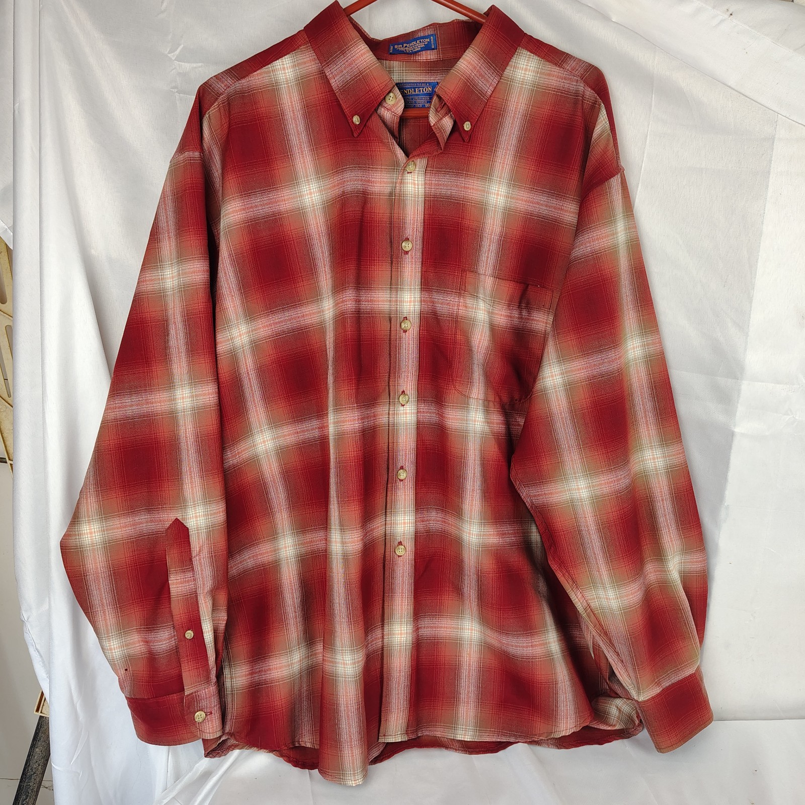 Vintage Sir Pendleton Flannel Plaid Red Xxl Mexico 90s Y2k Virgin Wool Vintage Sir Pendleton Flannel Plaid Red Xxl Mexico 90s Y2k Virgin Wool