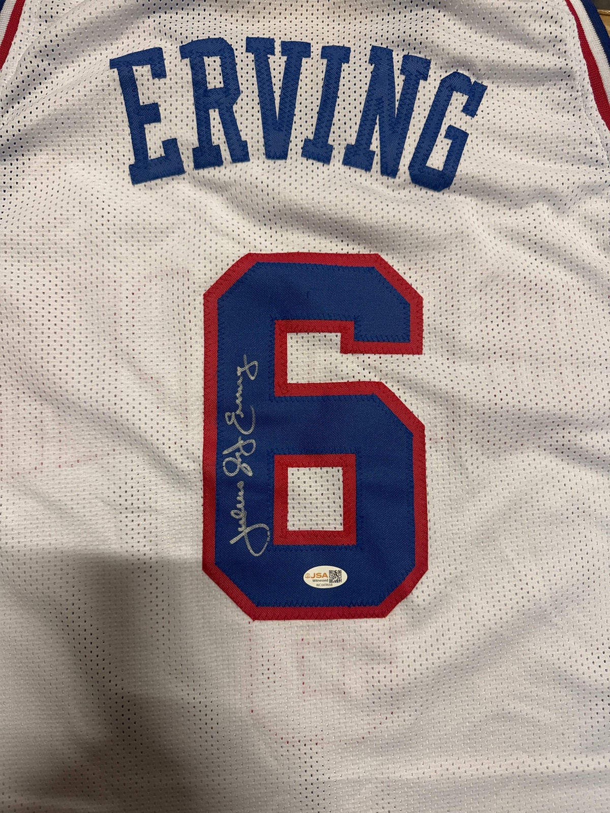 Julius Erving Signed Philadelphia White Basketball Jersey (JSA)