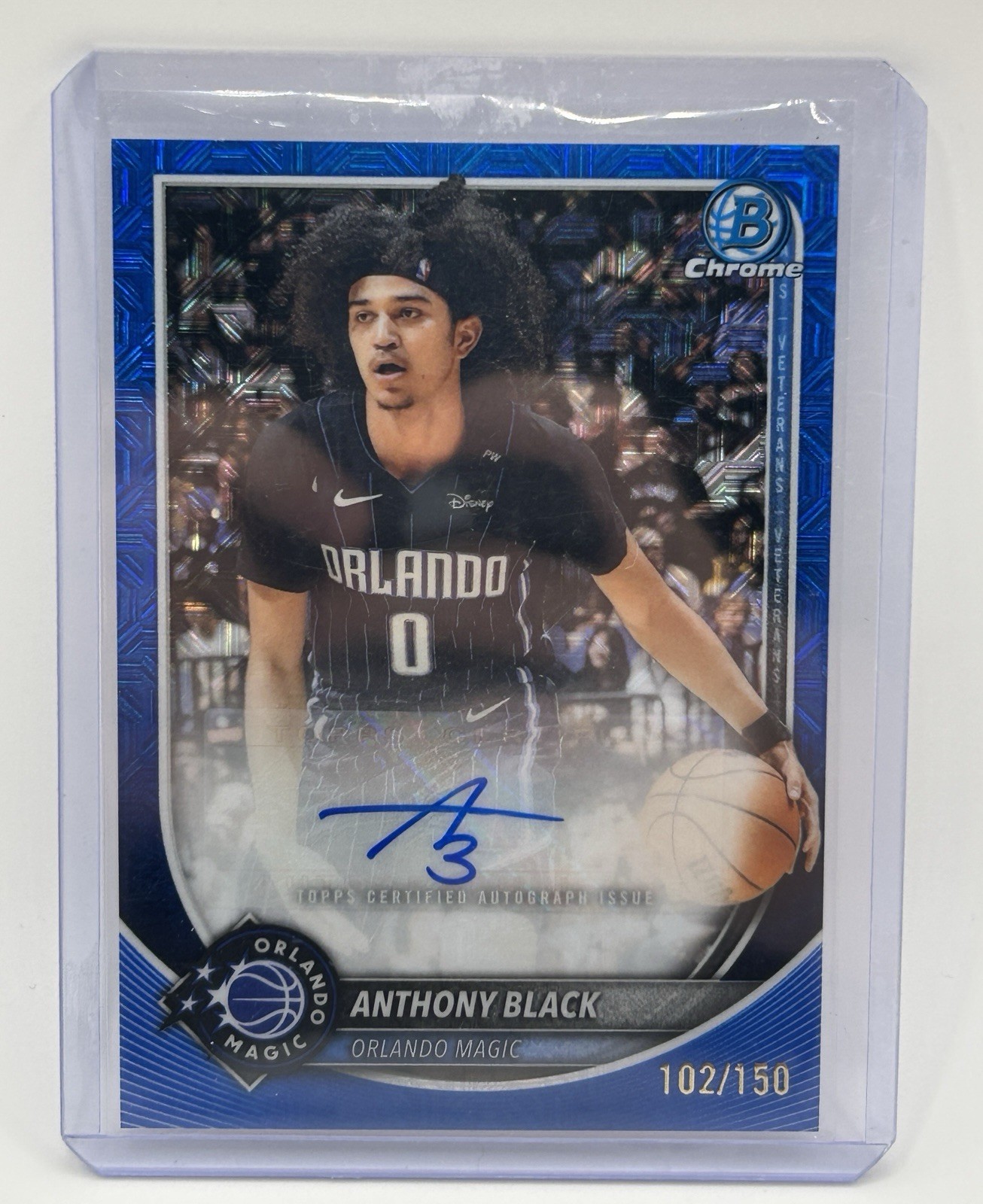 2025-26 Bowman Anthony Black Blue Mojo Auto /150 #BCA-AR 2025-26 Bowman Anthony Black Blue Mojo Auto /150 #BCA-AR
