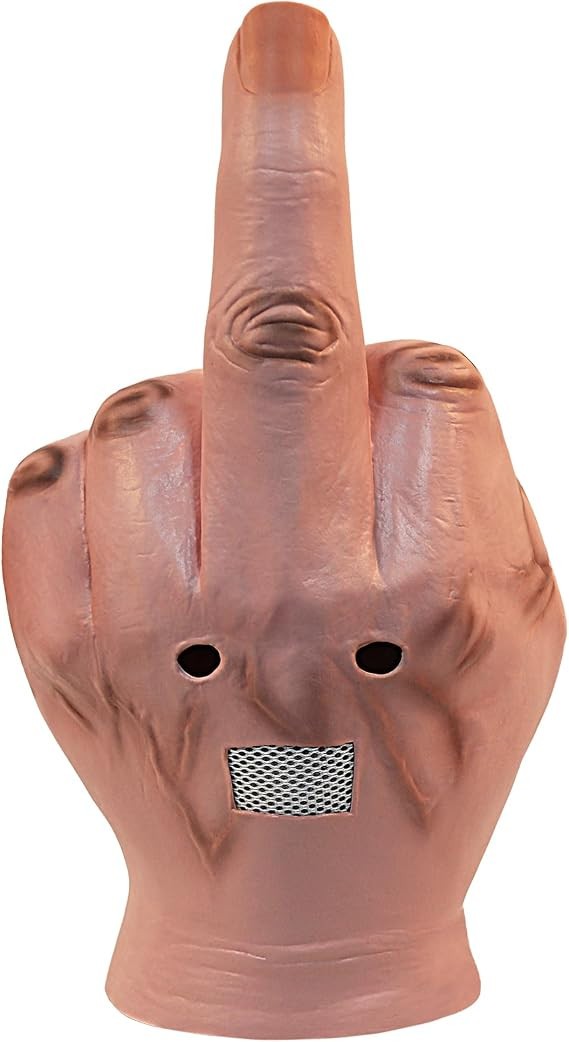 Middle Finger Funny Head Mask Costume Party Prop Adult Middle Finger Middle Finger Funny Head Mask Costume Party Prop Adult Middle Finger