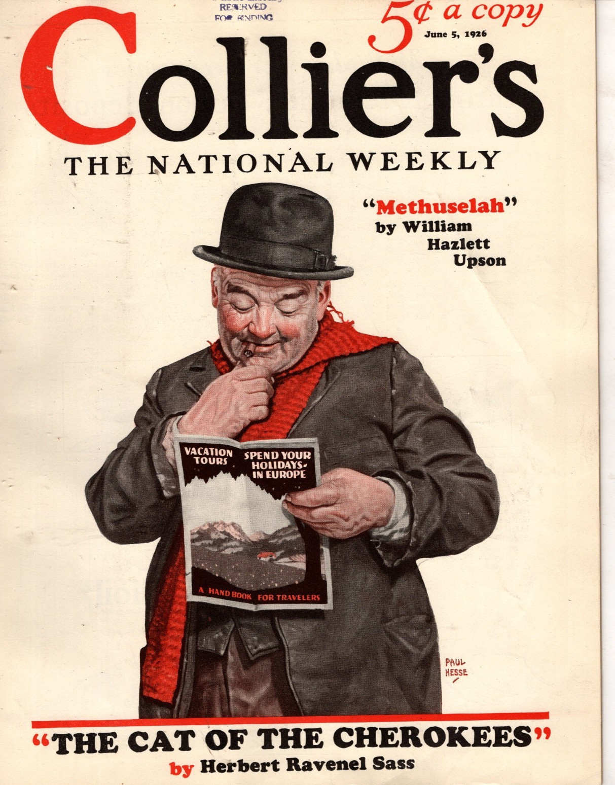1926 Colliers June 5 - Hobo dreams; Palm reading; Cat of the Cherokees; Johnson