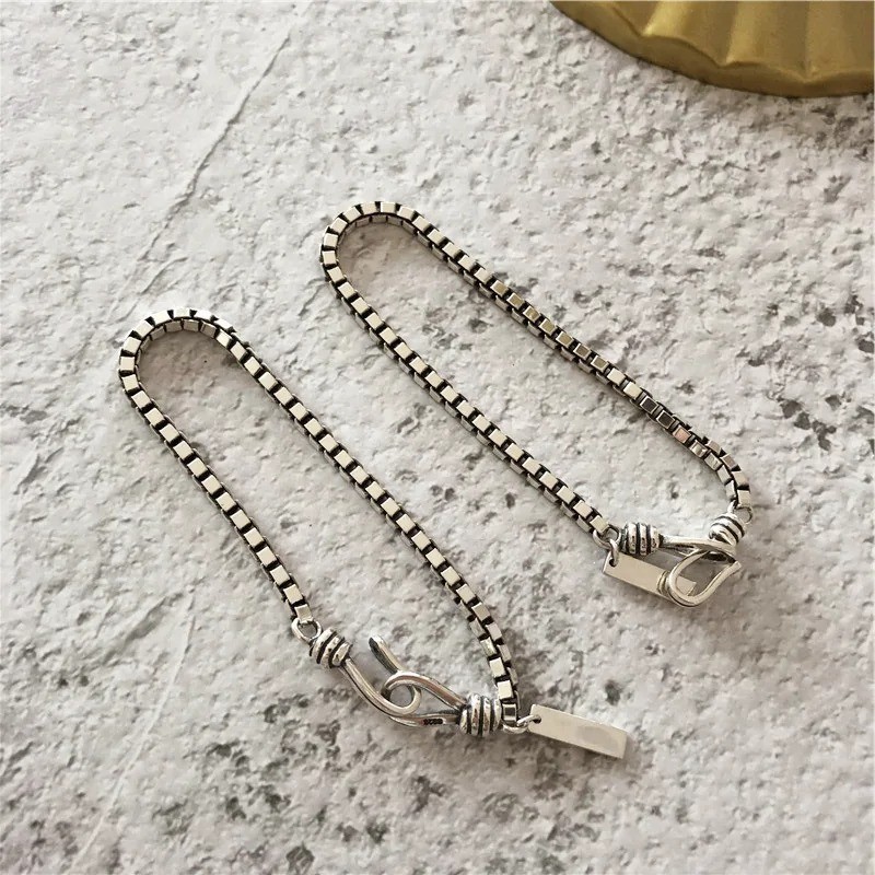 Vintage Thick Box Chain Bracelets Women Sterling Jewelry Gift 7 in nw Vintage Thick Box Chain Bracelets Women Sterling Jewelry Gift 7 in nw