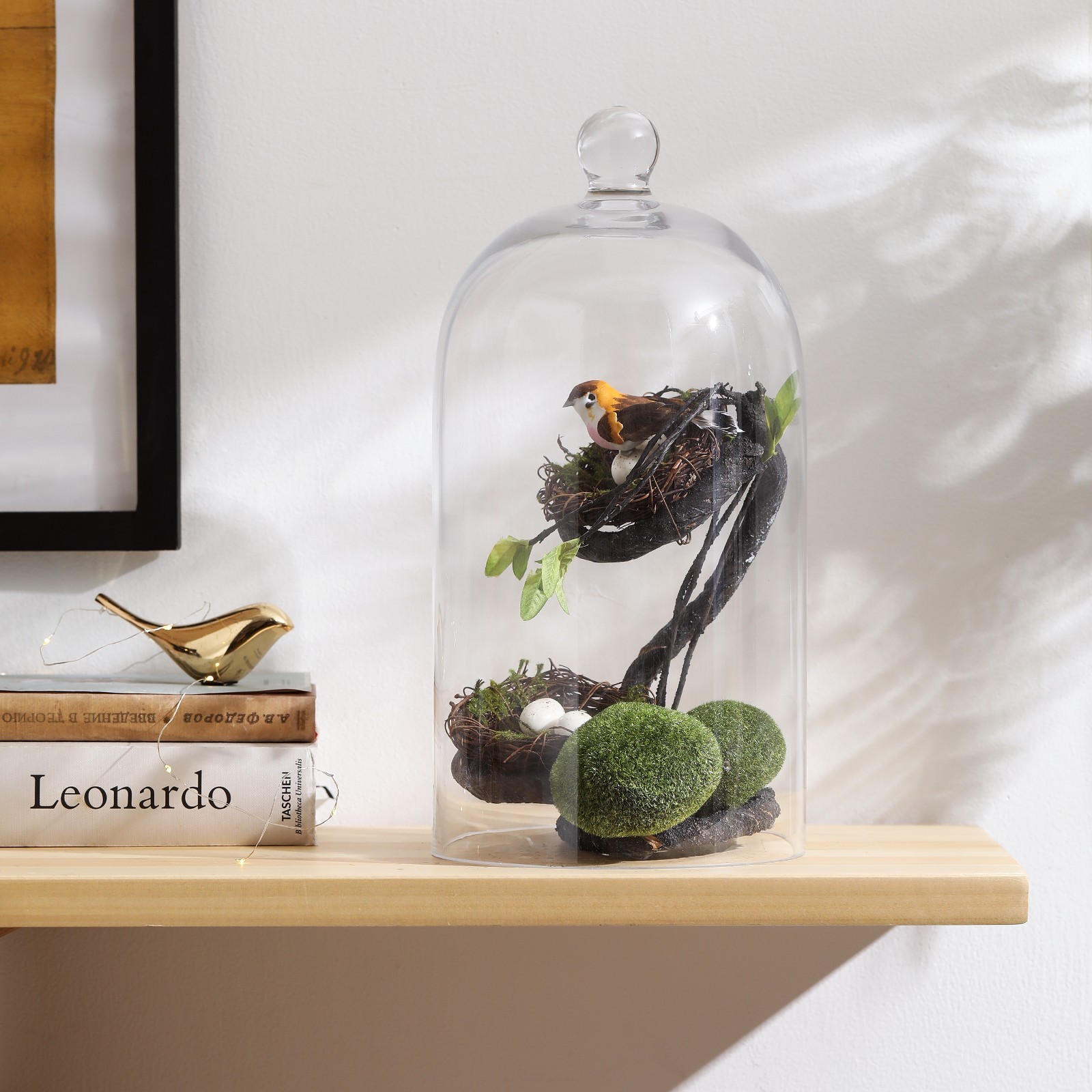 KMwares Clear Glass Display Dome Cloche Bell Jar Tabletop Decorative Case KMwares Clear Glass Display Dome Cloche Bell Jar Tabletop Decorative Case