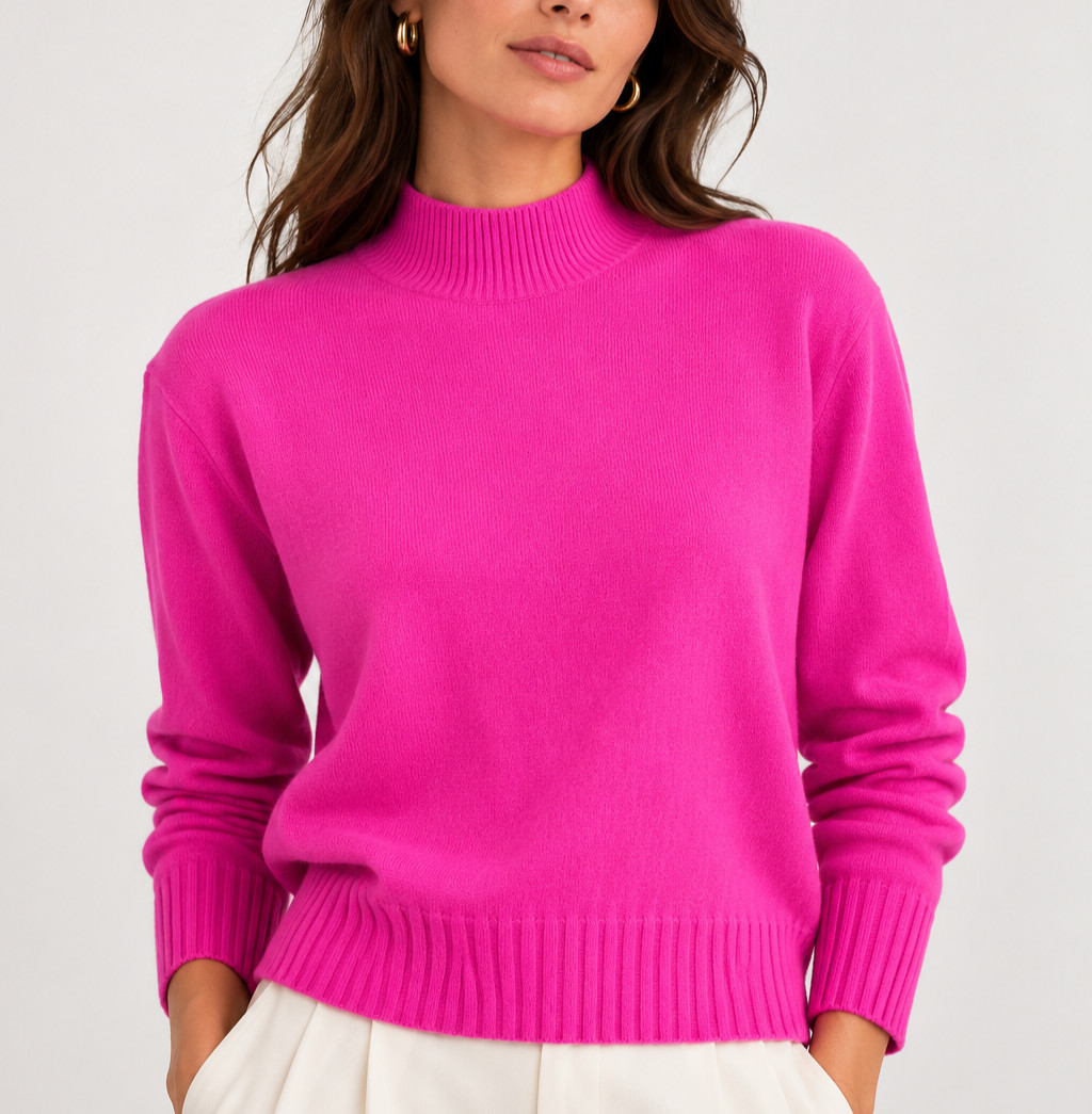 J.Crew 100% Cashmere Mock Neck Sweater Large Vibrant Berry Pink Quiet Luxury J.Crew 100% Cashmere Mock Neck Sweater Large Vibrant Berry Pink Quiet Luxury