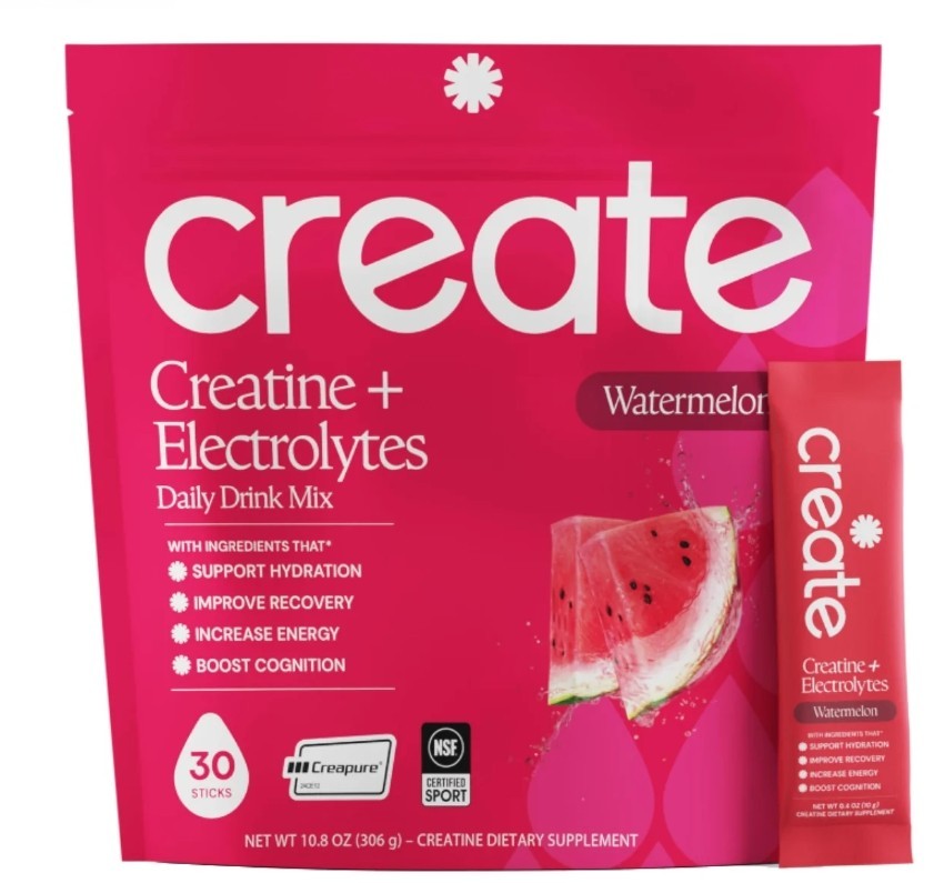 Creatine + Electrolytes Mix  Creatine Monohydrate  30 Stick Pack Watermelon