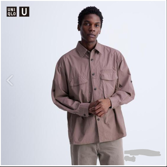 Uniqlo U SS24 Utility Oversized Long-Sleeve Shirt 467841 XL 35Brown Uniqlo U SS24 Utility Oversized Long-Sleeve Shirt 467841 XL 35Brown